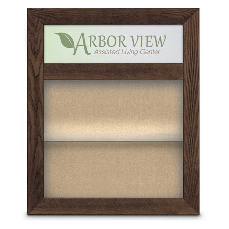 United Visual Products Outdoor Enclosed Combo Board, 42"x32", Bronze Frame/Blk Porc & Cinnabar UVCB4232ODBZ-BLKPORC-CINNABA